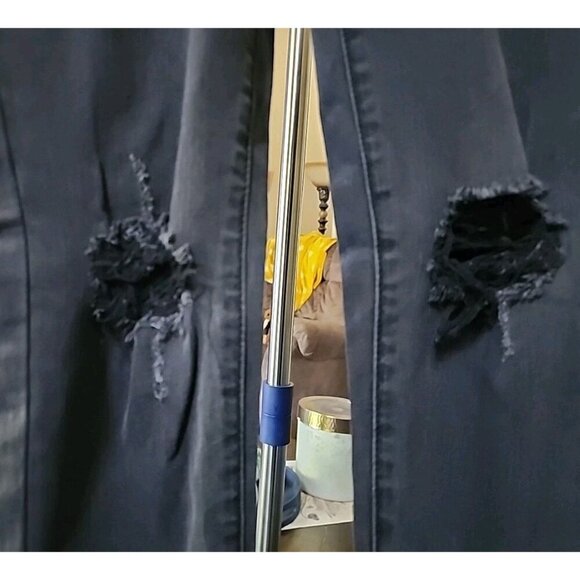 J.O.A. Jeans SZ 25 New Black Denim Raw Hem Cotton Stretch Just One Answer CR50 - Picture 3 of 11